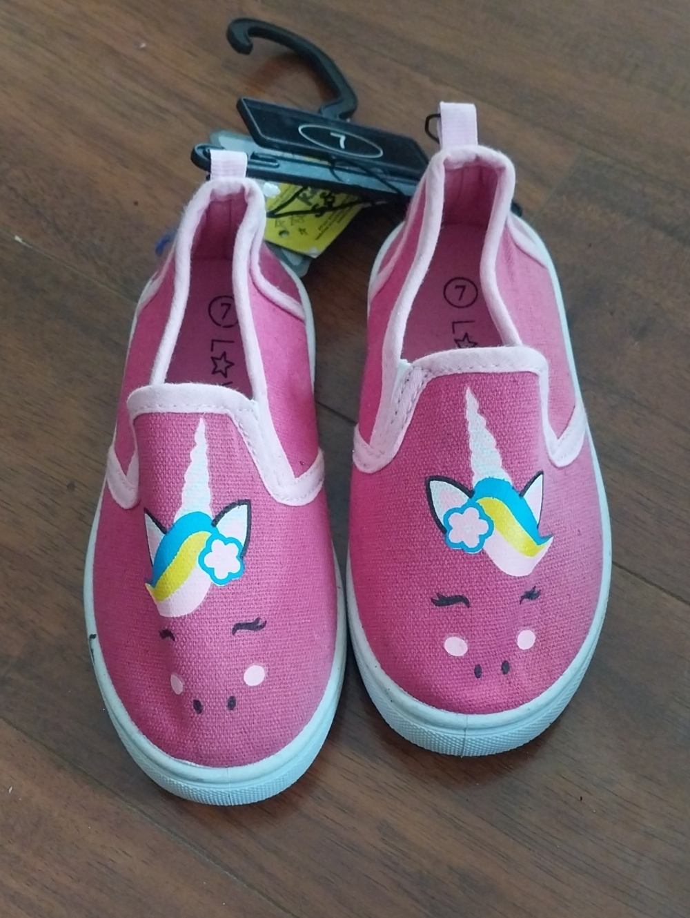 Kids Pink Unicorn Slip-On Sneakers